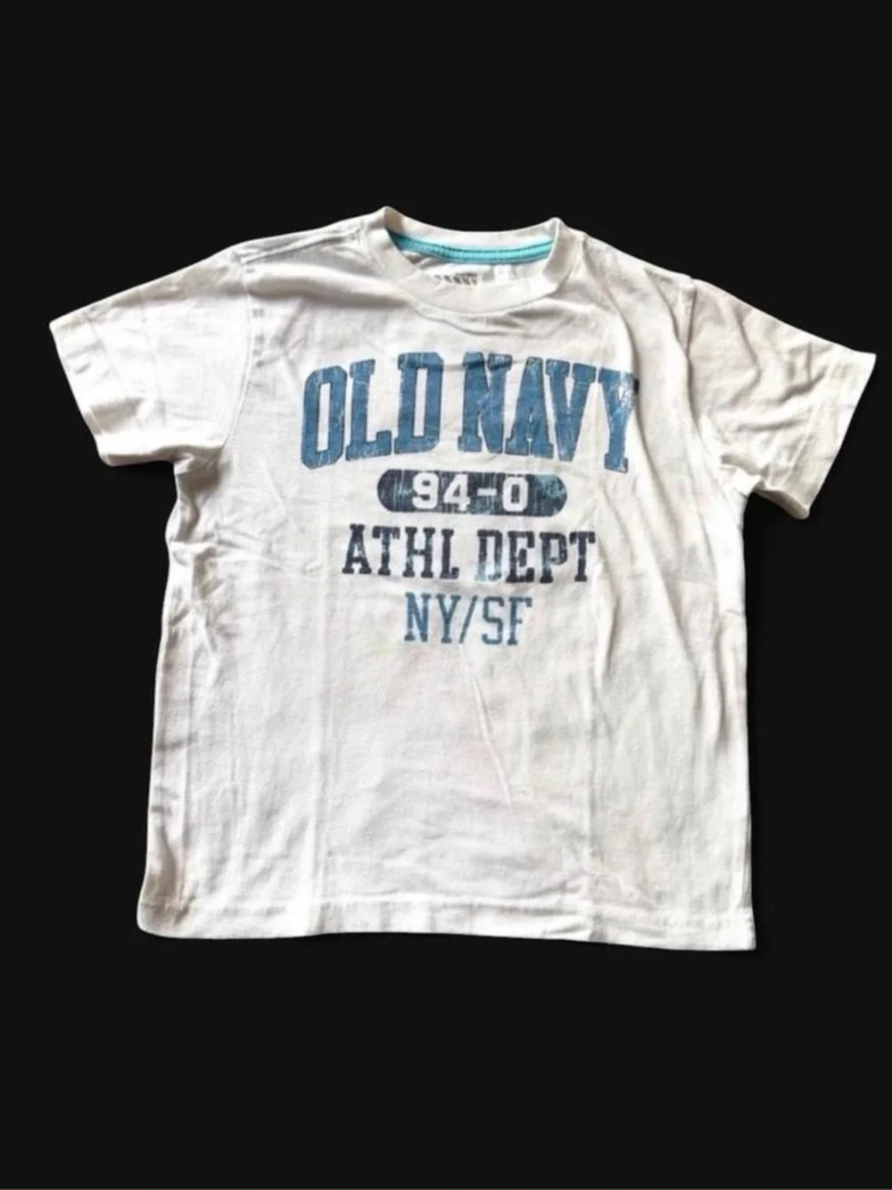 Old Navy Boys Graphic T-Shirt White Blue Size S (6-7)